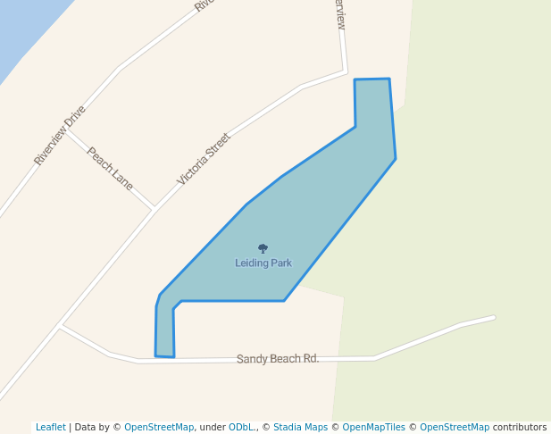 walking in Leiding Park map in Vanderhoof