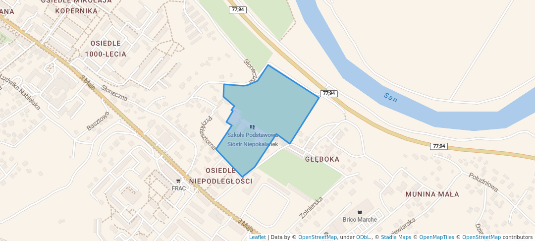 walking in Klasztor Niepokalanek map in Jarosław