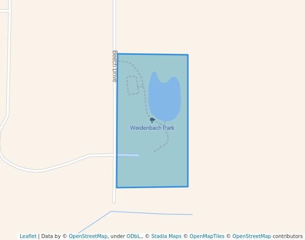 walking in Weidenbach Park map in Colgate