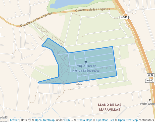 walking in Parque Pinar de Hierro y La Espartosa map in Chiclana de la Frontera