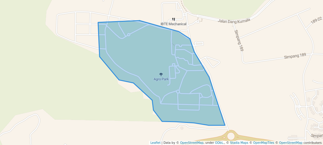 walking in Agro Park map in Bandar Seri Begawan