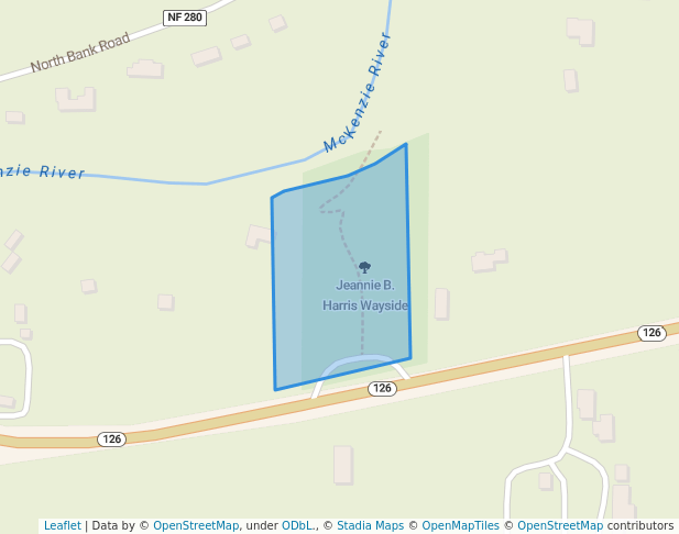 walking in Jeannie B. Harris Wayside map in McKenzie Bridge