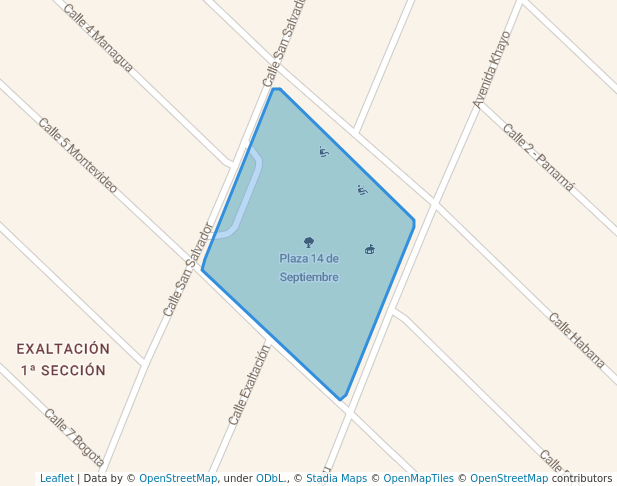 walking in Plaza 14 de Septiembre map in El Alto