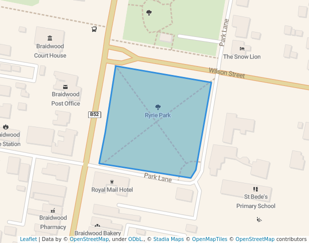 walking in Ryrie Park map in Braidwood