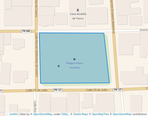 walking in Parque Arturo Lluveras map in Yauco