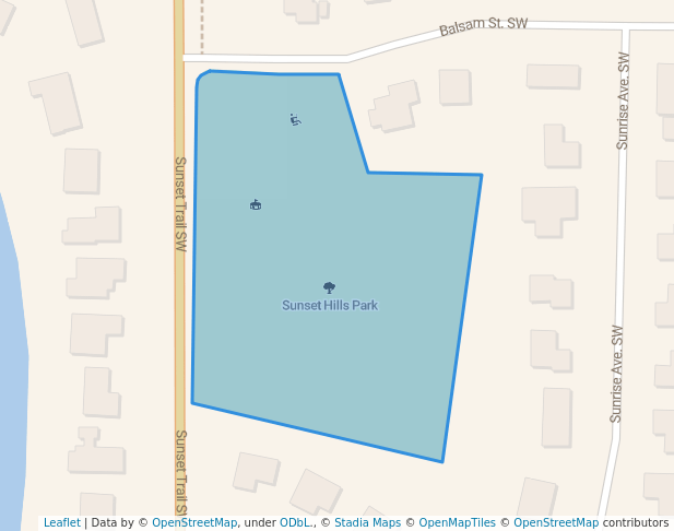 walking in Sunset Hills Park map in Prior Lake