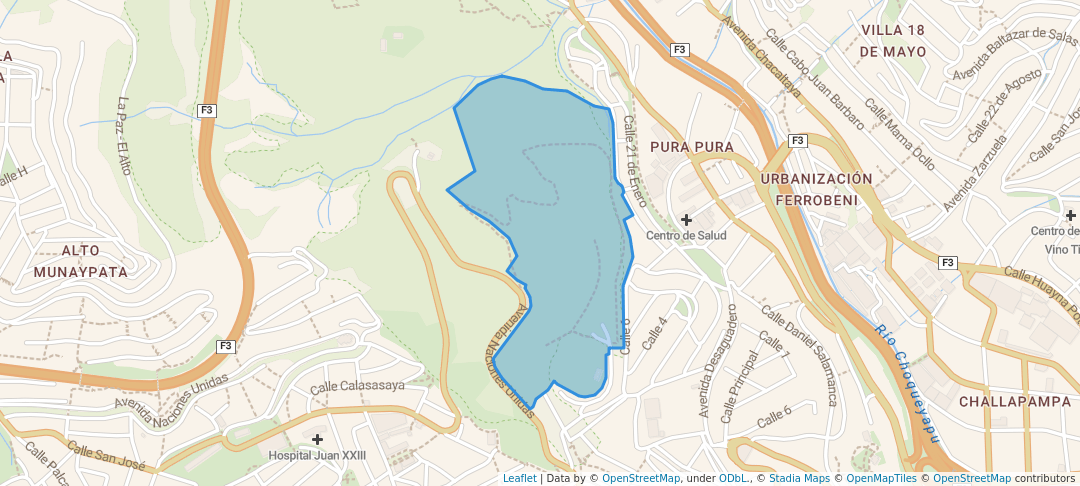 walking in Parque Ecológico Pura Pura map in La Paz