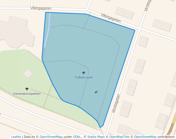 walking in Folkets park map in Trelleborg