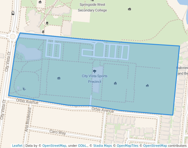 walking in City Vista Sports Precinct map in Plumpton