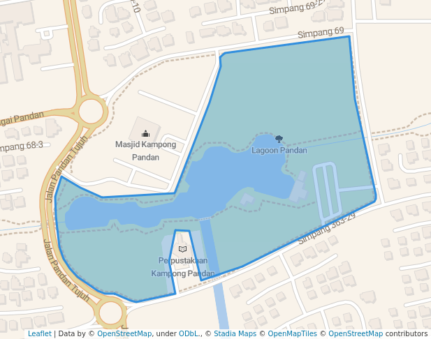 walking in Lagoon Pandan map in Kuala Belait