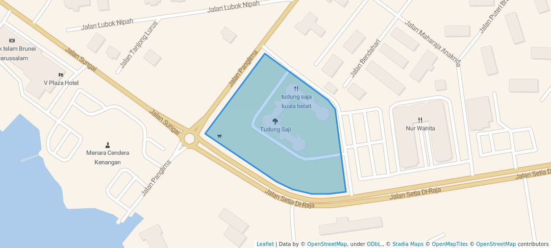 walking in Tudung Saji map in Kuala Belait