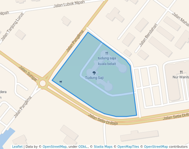 walking in Tudung Saji map in Kuala Belait