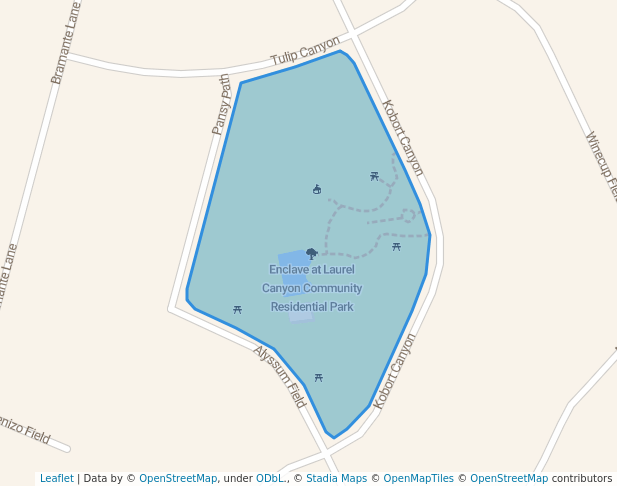 walking in Enclave at Laurel Canyon Community Residential Park map in Helotes