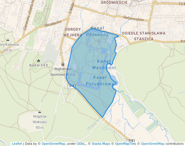 walking in Park Miejski im. Doktora Aleksandra Majkowskiego w Wejherowie map in Wejherowo