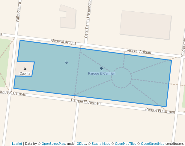 walking in Parque El Carmen map in Pueblo Libre