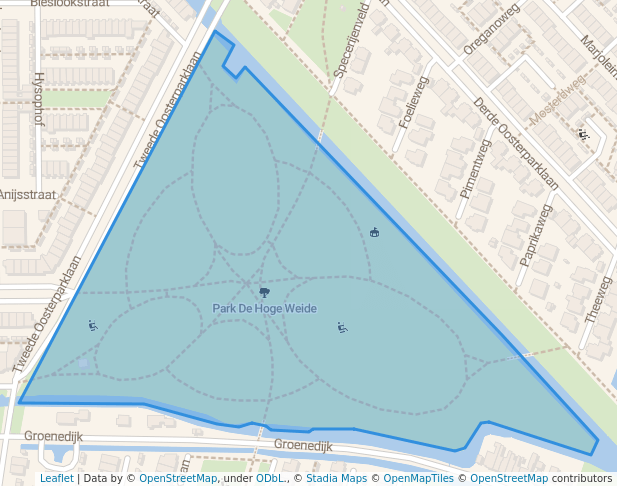 walking in Park De Hoge Weide map in Utrecht