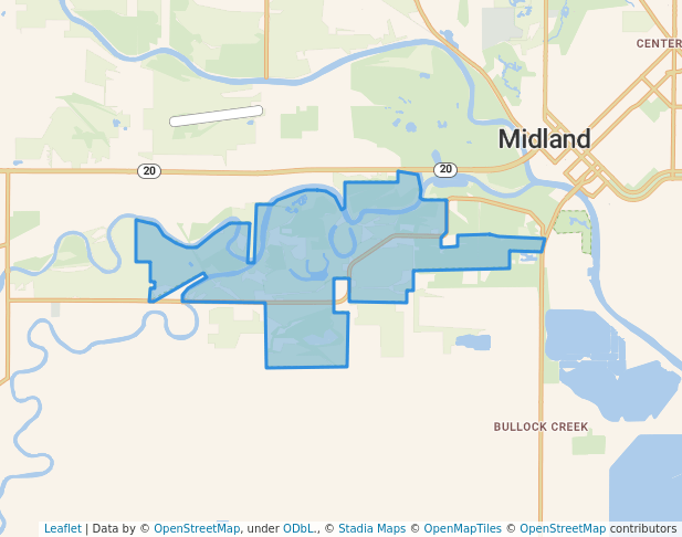 walking in Chippewa Nature Center map in Midland