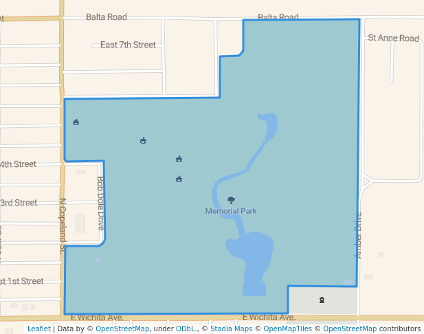 walking in Memorial Park map in Russell
