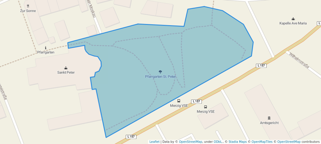 walking in Pfarrgarten St. Peter map in Merzig