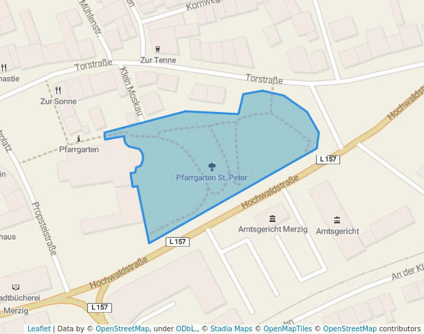 walking in Pfarrgarten St. Peter map in Merzig