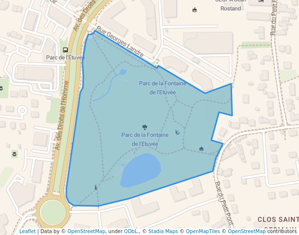 walking in Parc de l'Etuvée map in Orléans