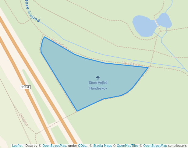 walking in Store Vejleå Hundeskov map in Taastrup