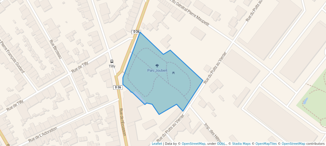 walking in Parc Joubert map in Alençon