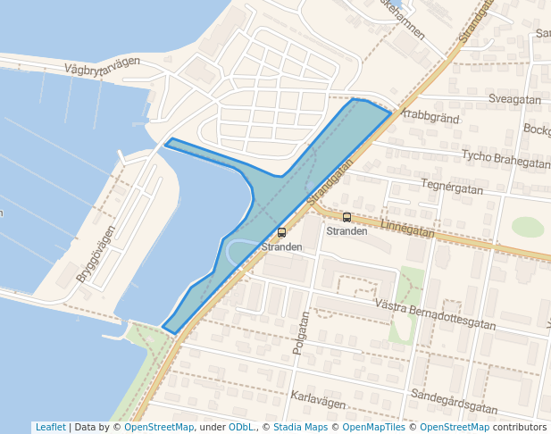 Strandparken in Malmö | Map and Routes