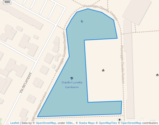 walking in Giardini Lunetta Gamberini map in Bologna