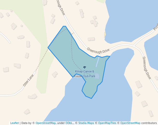 walking in Kinap Canoe & Kayak Club Park map in West Porters Lake