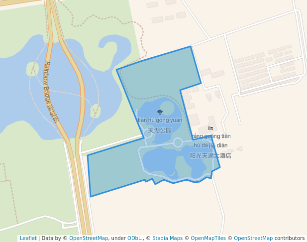 walking in 天湖公园 map in Qing Yang Shi