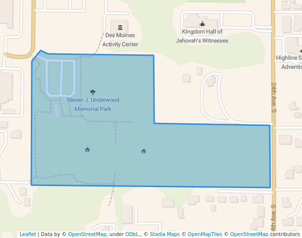 walking in Steven J. Underwood Memorial Park map in Des Moines