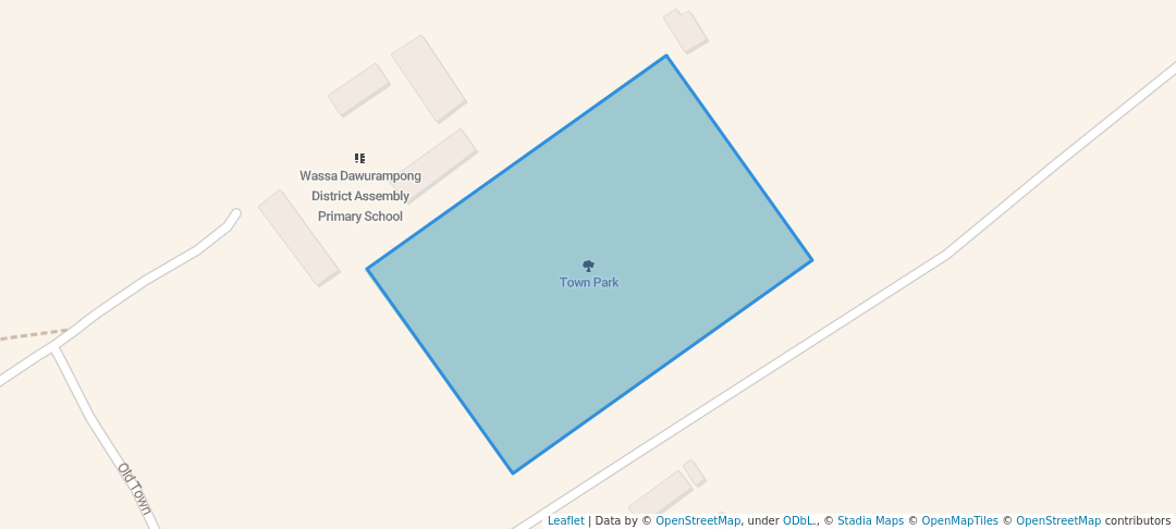 walking in Town Park map in Prestea- Huni Valley District