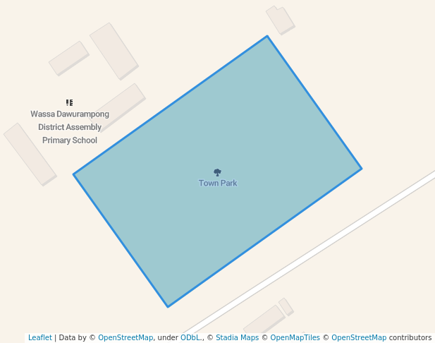 walking in Town Park map in Prestea- Huni Valley District