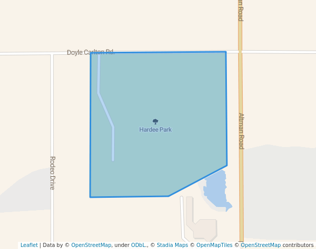 walking in Hardee Park map in Wauchula