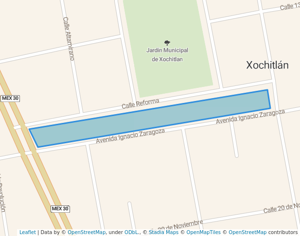 walking in Boulevard Xochitlan map in Xochitlán