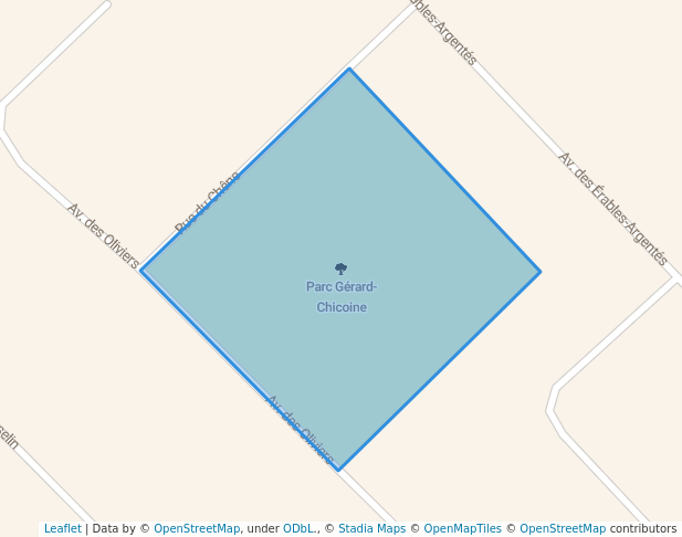 walking in Parc Gérard-Chicoine map in Saint-Hyacinthe