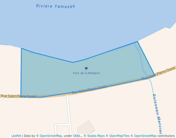 walking in Parc de la Métairie map in Saint-Hyacinthe