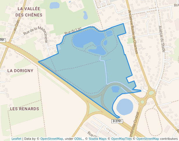 walking in Parc de la Médecinerie map in Saran