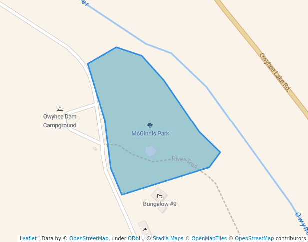 walking in McGinnis Park map in Nyssa