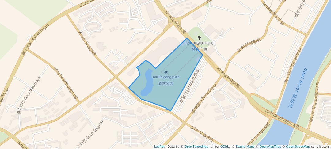 walking in 森林公园 map in Bai Se Shi