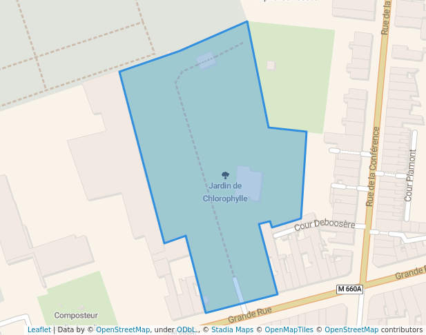walking in Jardin de Chlorophylle map in Roubaix