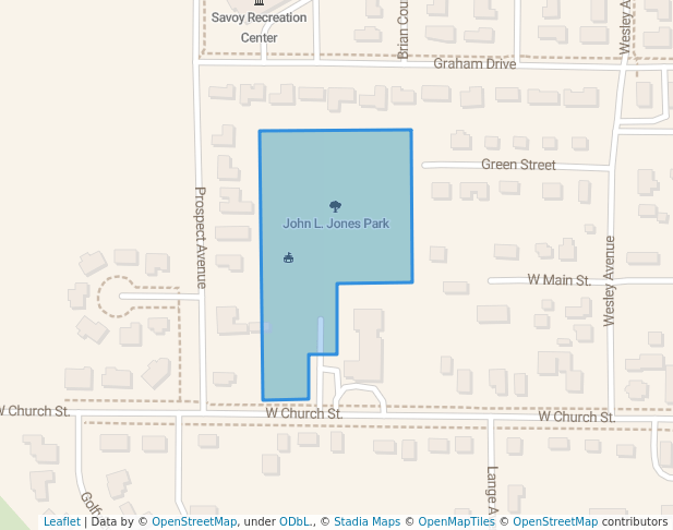 walking in John L. Jones Park map in Savoy