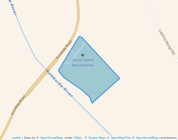 walking in Cartmill Park map in Nymboida