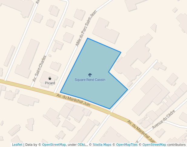 walking in Square René Cassin map in Cannes