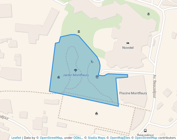 walking in Jardin Montfleury map in Cannes