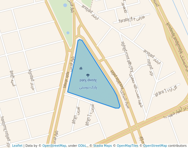 walking in پارک دوستی map in Andimeshk