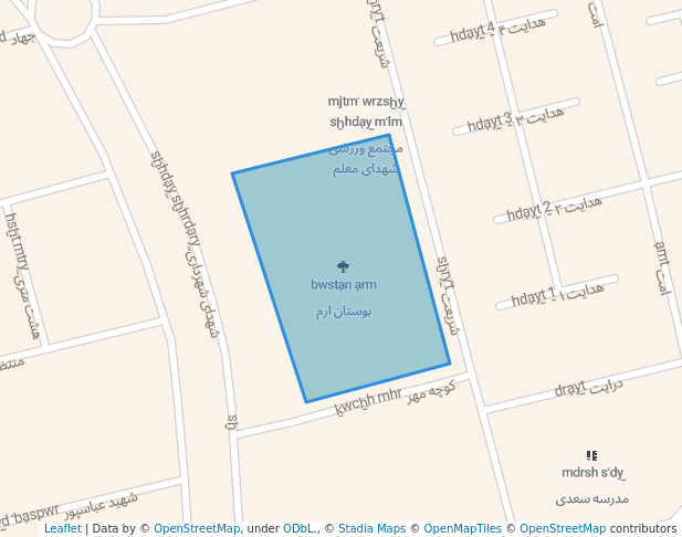 walking in بوستان ارم map in Andimeshk