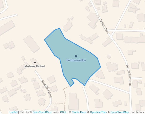 walking in Parc Beauvallon map in Cannes