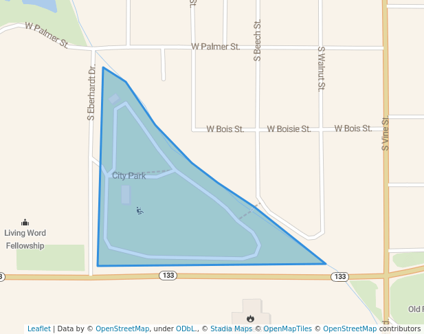 walking in Eberhardt Park map in Arthur